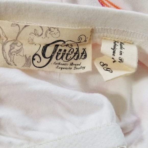 Guess Orange and White Chevron Pattern Tube Top - Picture 3 of 3